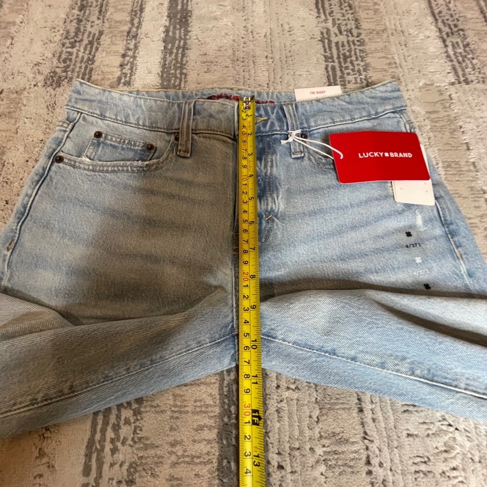 NEW Lucky Brand The Baggy Distressed Wide Leg Comfort Stretch Jeans Womens 4/27L - Picture 13 of 13